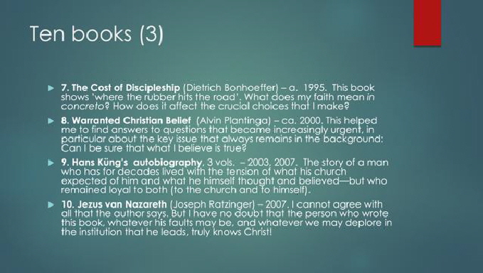 Ten Favorite Books - 7-10 - Bruinsma Ten Favorite Books - 7-10 - Bruinsma
